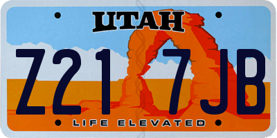 UT license plate Z217JB