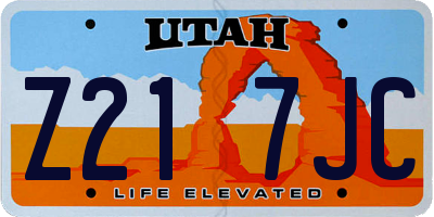 UT license plate Z217JC