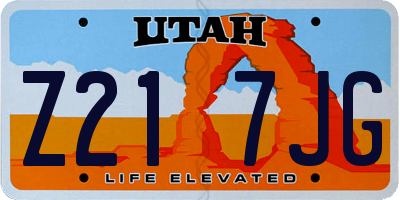 UT license plate Z217JG