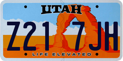 UT license plate Z217JH