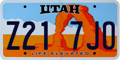 UT license plate Z217JO