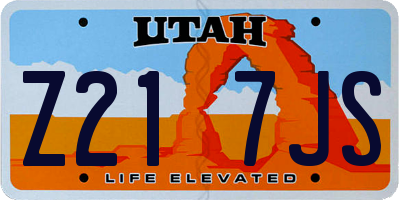 UT license plate Z217JS