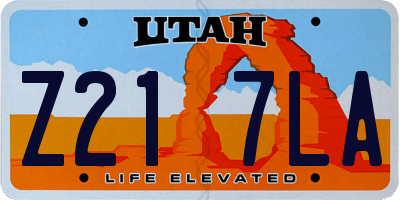 UT license plate Z217LA
