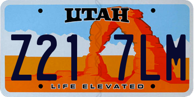 UT license plate Z217LM