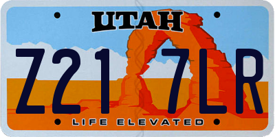 UT license plate Z217LR