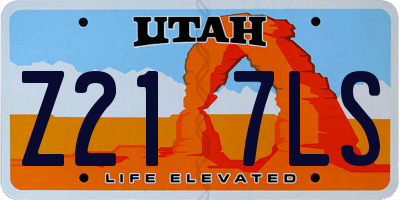 UT license plate Z217LS
