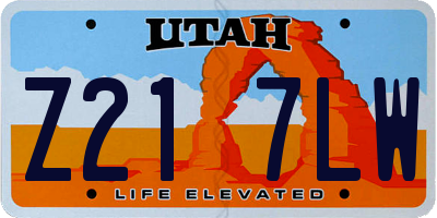 UT license plate Z217LW