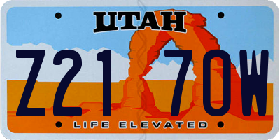 UT license plate Z217OW
