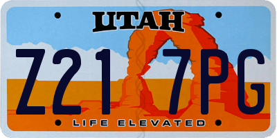 UT license plate Z217PG