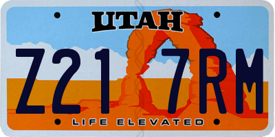 UT license plate Z217RM