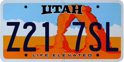 UT license plate Z217SL