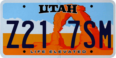 UT license plate Z217SM