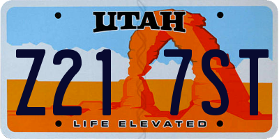 UT license plate Z217ST