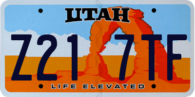 UT license plate Z217TF