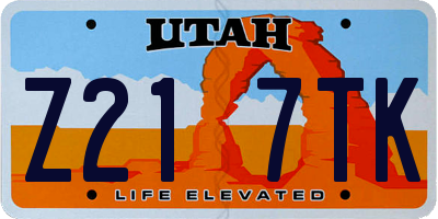 UT license plate Z217TK