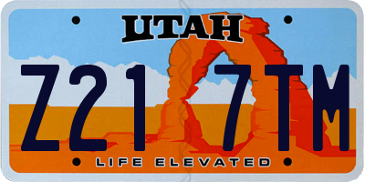 UT license plate Z217TM