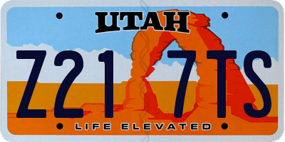UT license plate Z217TS