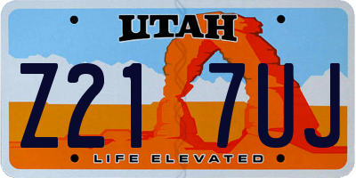 UT license plate Z217UJ