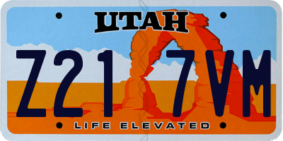 UT license plate Z217VM
