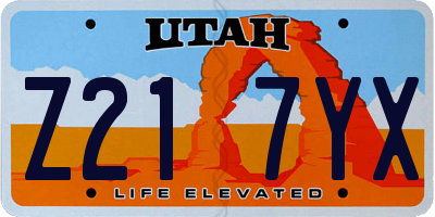 UT license plate Z217YX