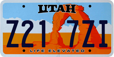 UT license plate Z217ZI