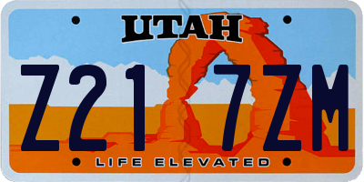 UT license plate Z217ZM