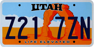UT license plate Z217ZN