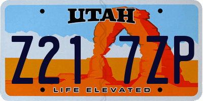 UT license plate Z217ZP