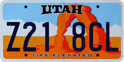UT license plate Z218CL