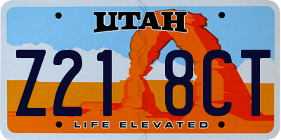UT license plate Z218CT