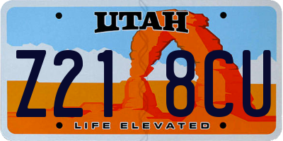 UT license plate Z218CU