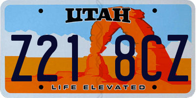 UT license plate Z218CZ