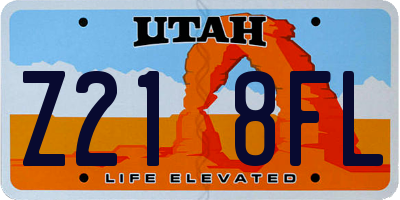 UT license plate Z218FL