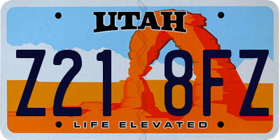 UT license plate Z218FZ