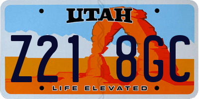 UT license plate Z218GC