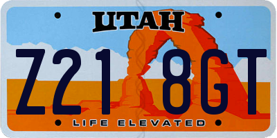 UT license plate Z218GT