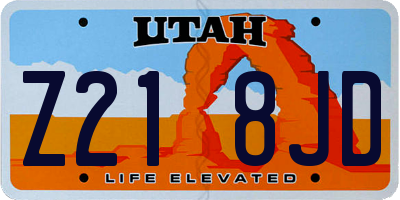 UT license plate Z218JD