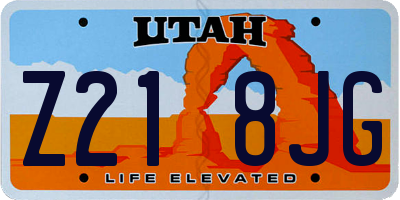 UT license plate Z218JG