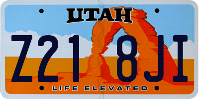 UT license plate Z218JI