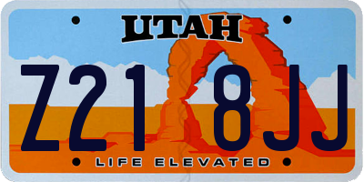 UT license plate Z218JJ