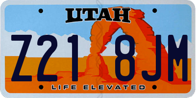 UT license plate Z218JM