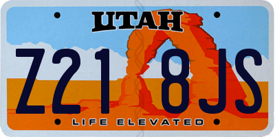 UT license plate Z218JS