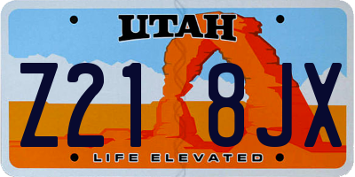 UT license plate Z218JX