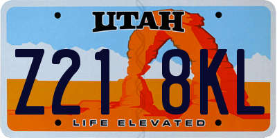 UT license plate Z218KL
