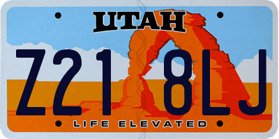 UT license plate Z218LJ