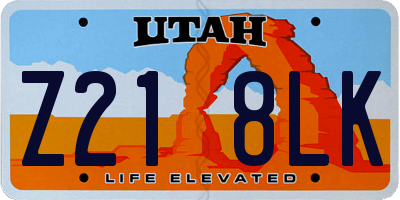 UT license plate Z218LK