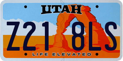 UT license plate Z218LS