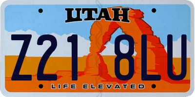 UT license plate Z218LU