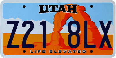 UT license plate Z218LX