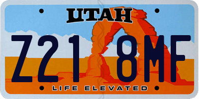 UT license plate Z218MF